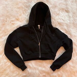 Gym Reapers Cropped Black Zip Up Hoodie
